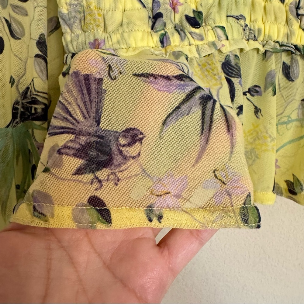 INC International Concepts Pretty Yellow Floral Blouse Top Sz PP Spring Summer - Picture 10 of 16